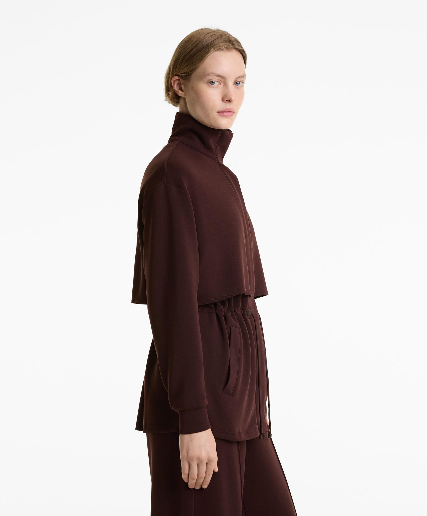 Long soft-feel modal jacket with pockets