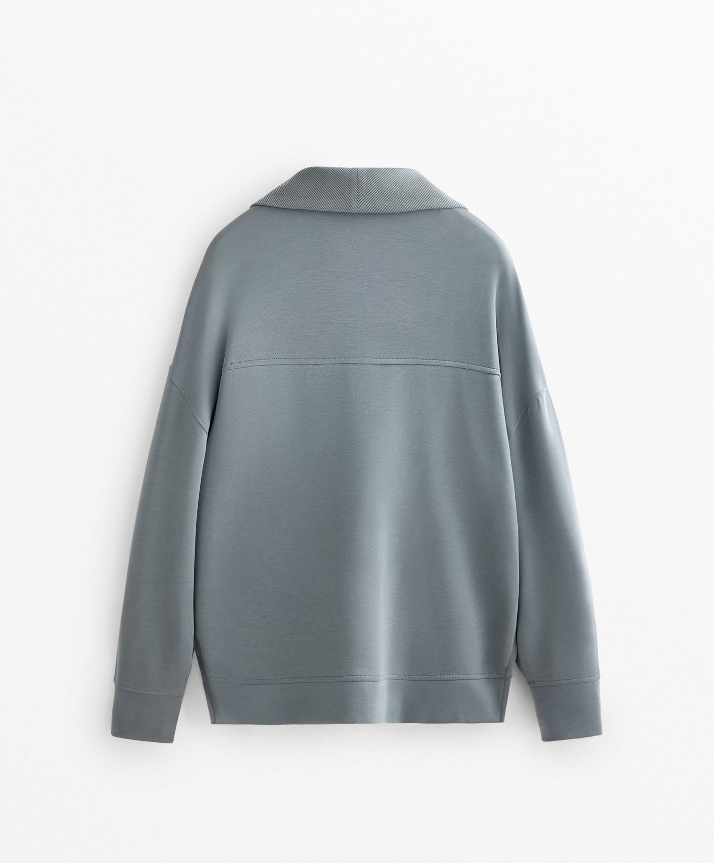 Long high neck sweatshirt with soft touch modal