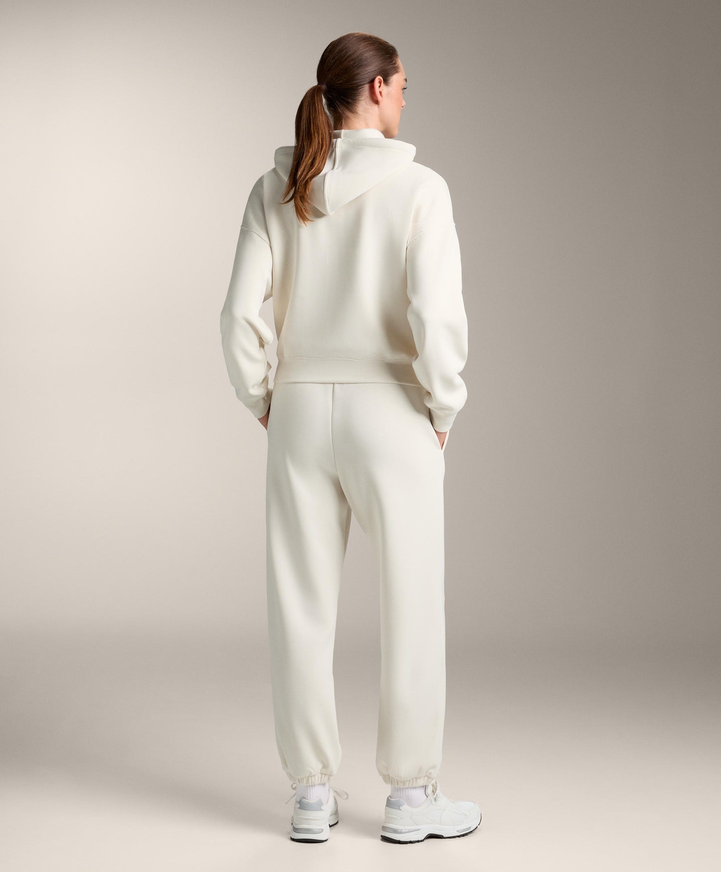 Boxy hooded sweatshirt with brushed modal