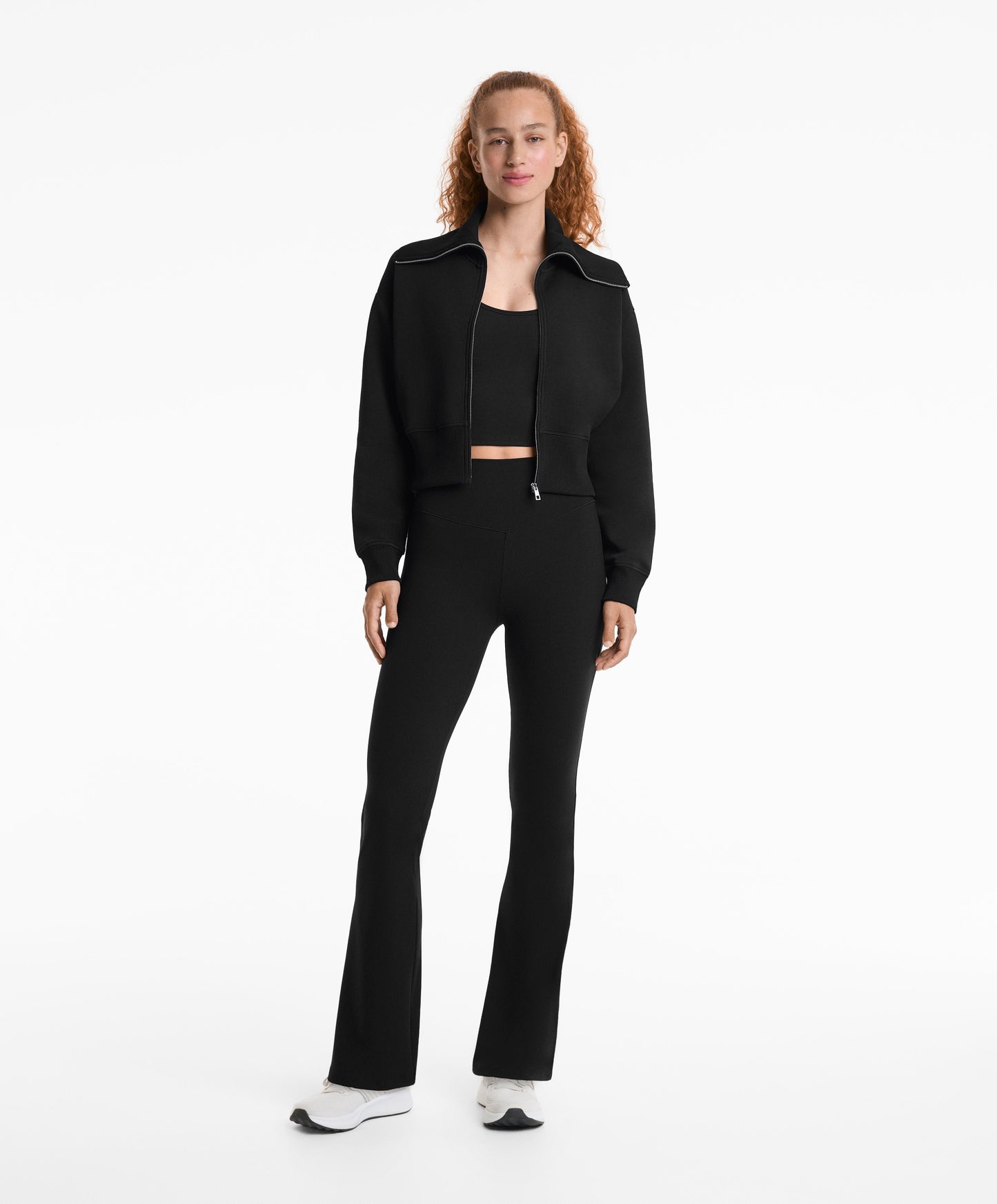 Cotton blend high neck jacket