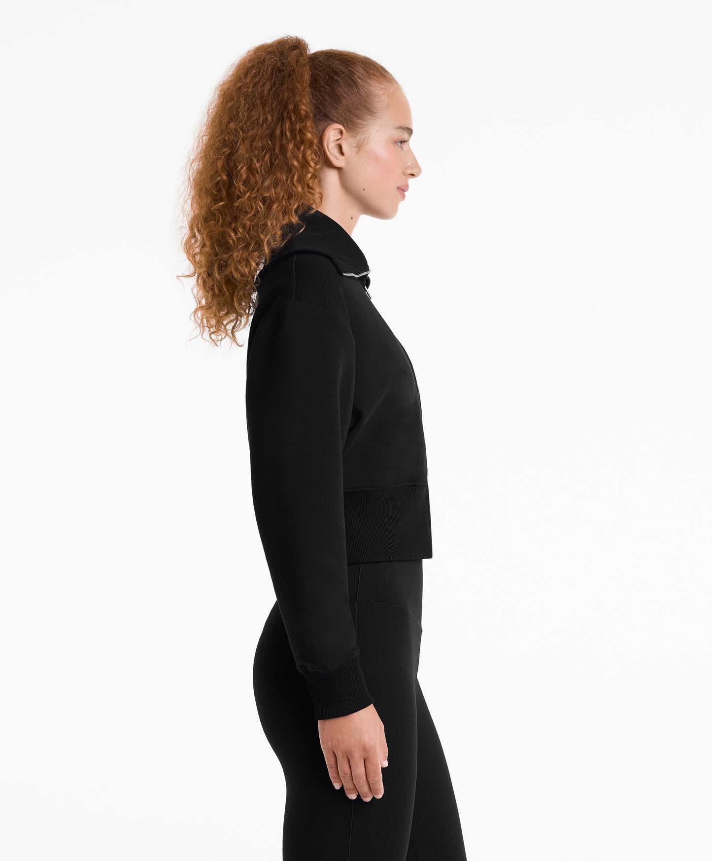 Cotton blend high neck jacket