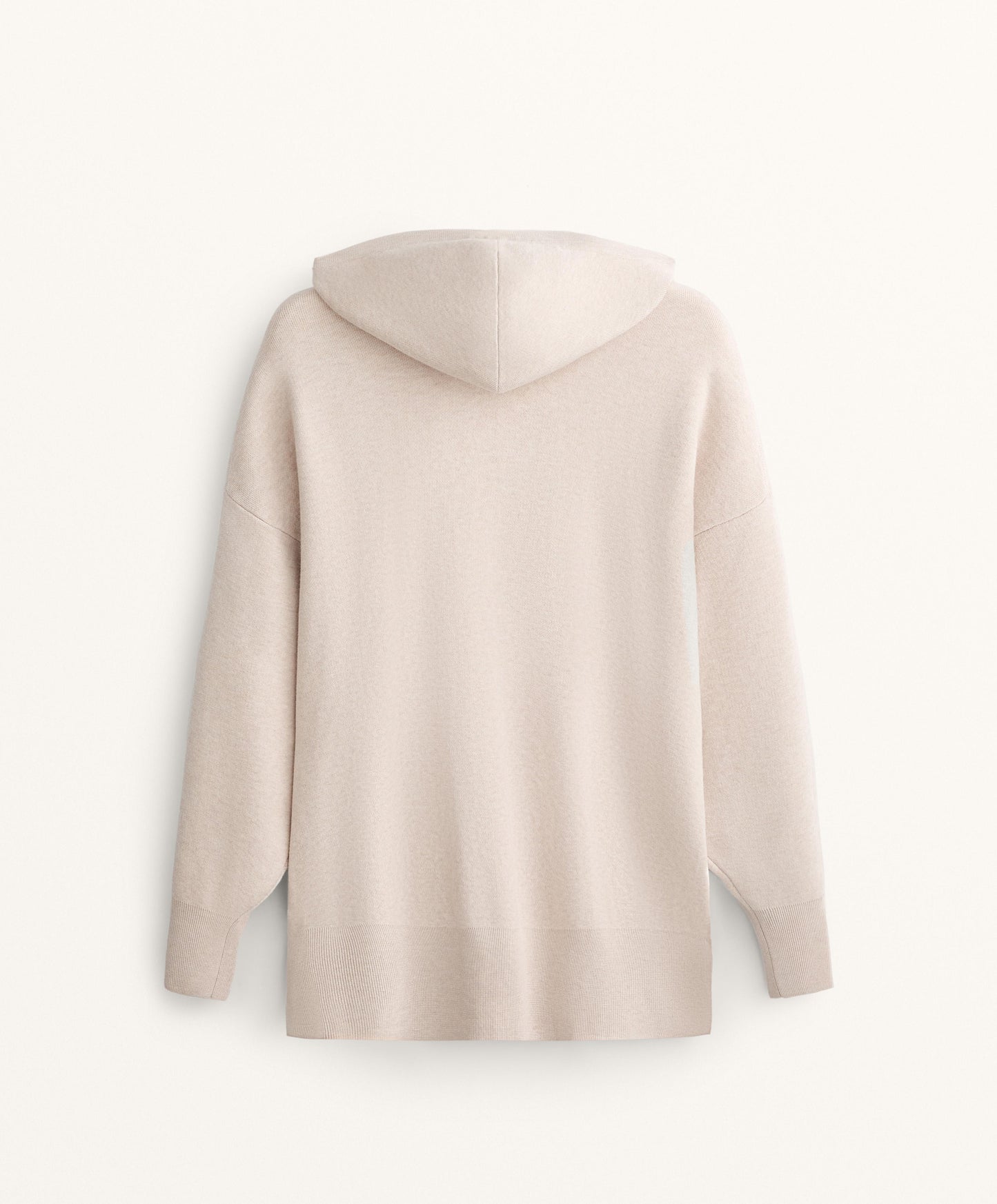 Long knit hooded jumper