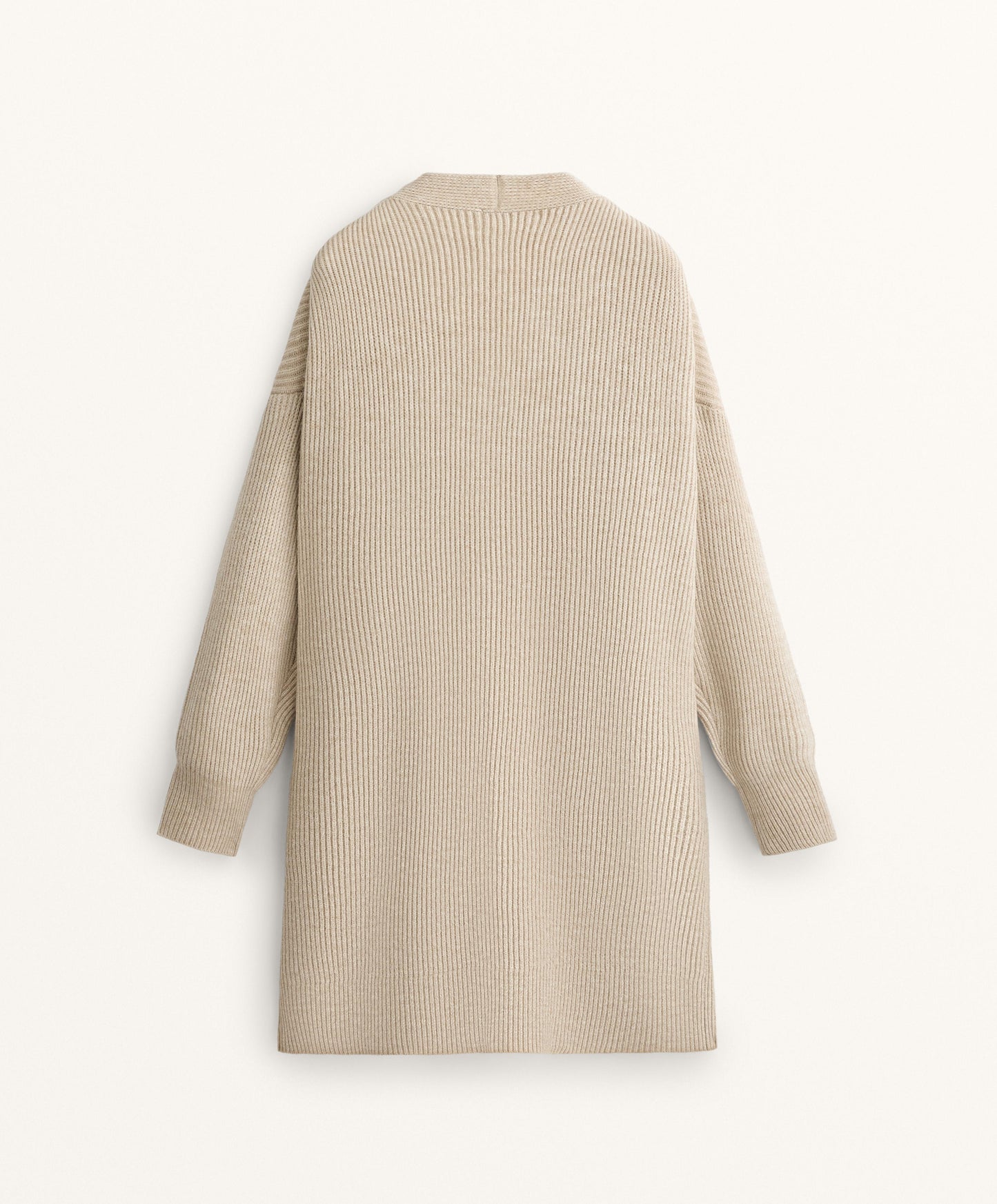 Long ribbed knit cardigan