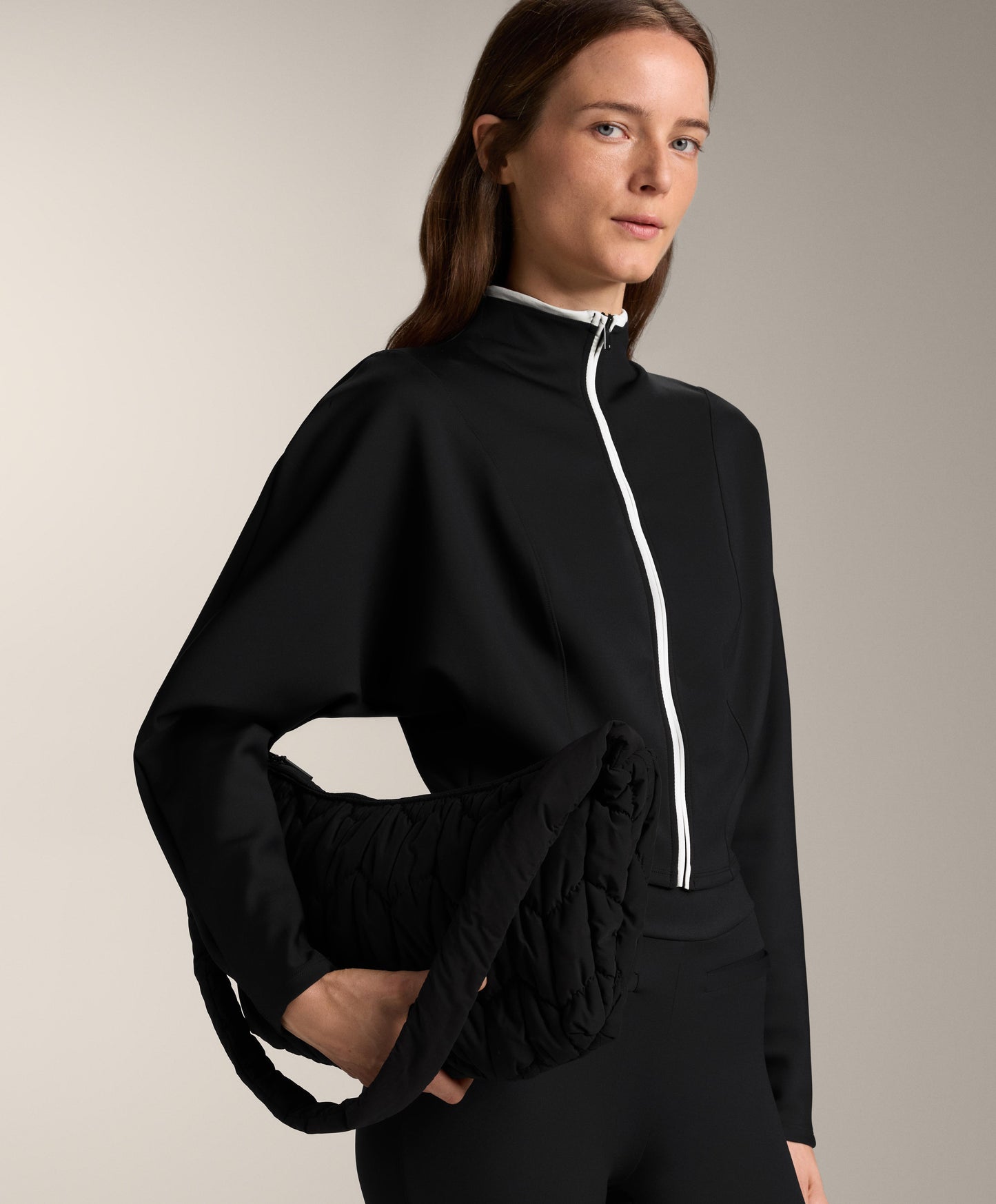 Neoprene-effect corset jacket