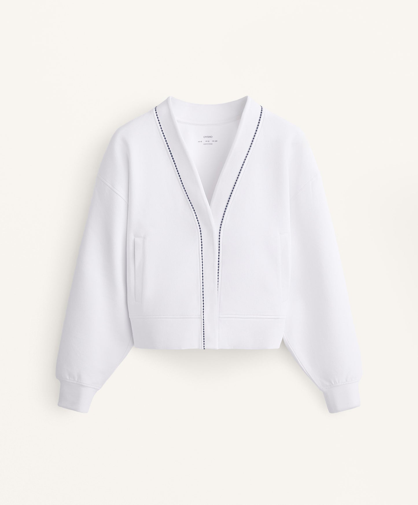 Cotton blend heavy weight piqu¨¦ cardigan