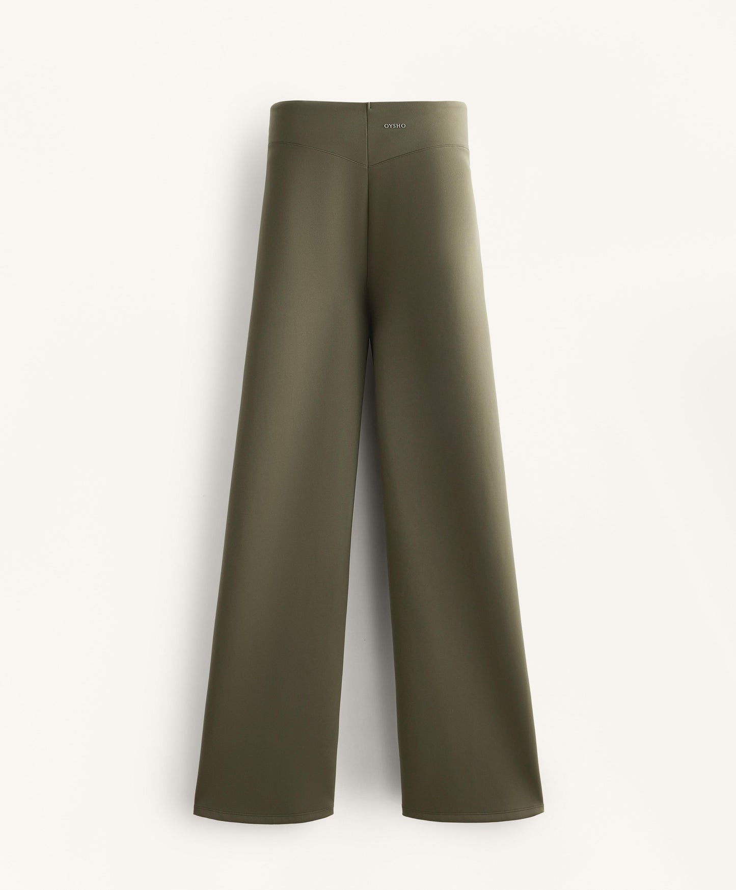 Neoprene-effect straight-leg trousers