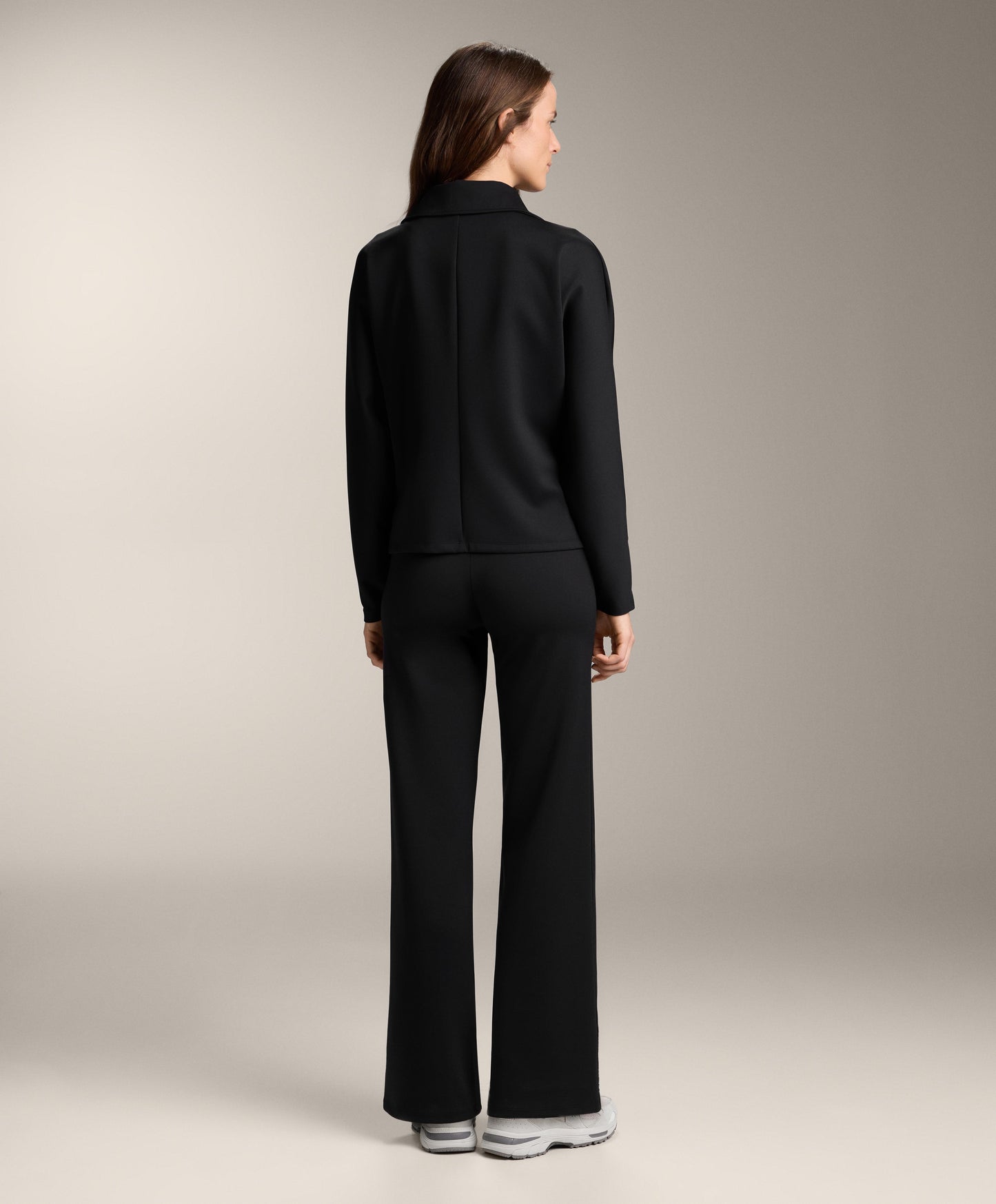 Neoprene-effect straight-leg trousers