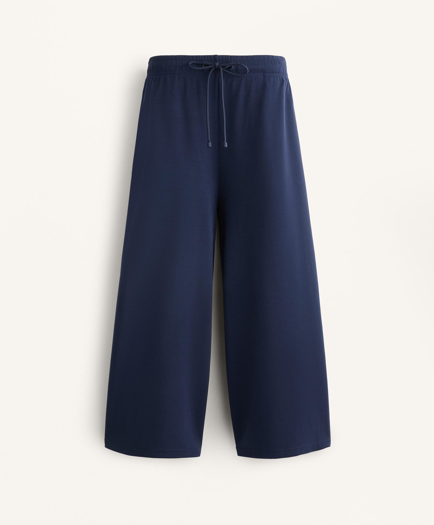Soft-touch wide-leg crop trousers with modal