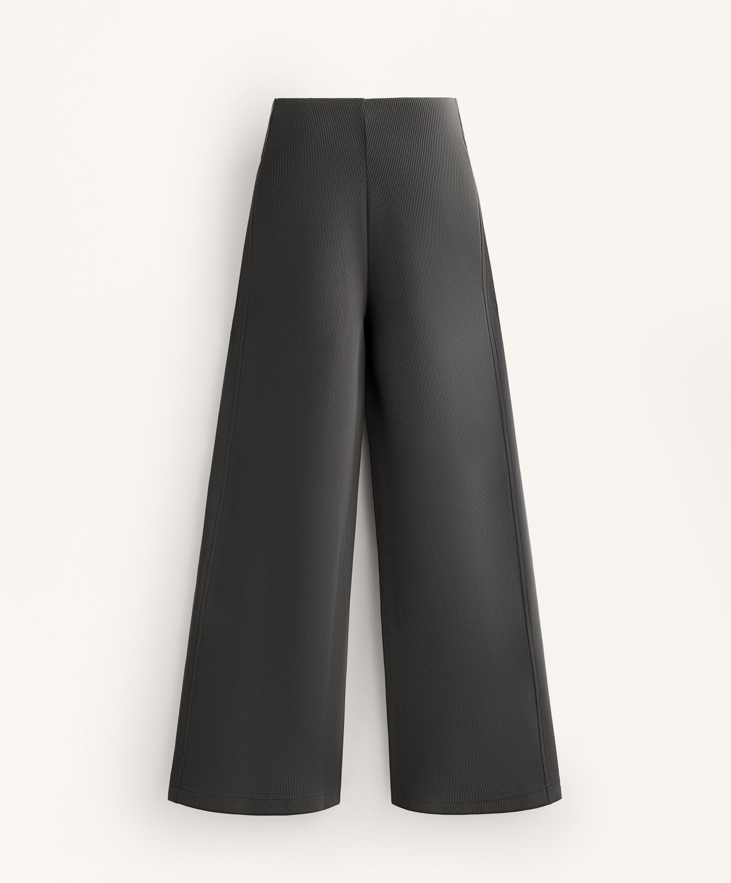 High-waisted wide-leg rib trousers 29% modal