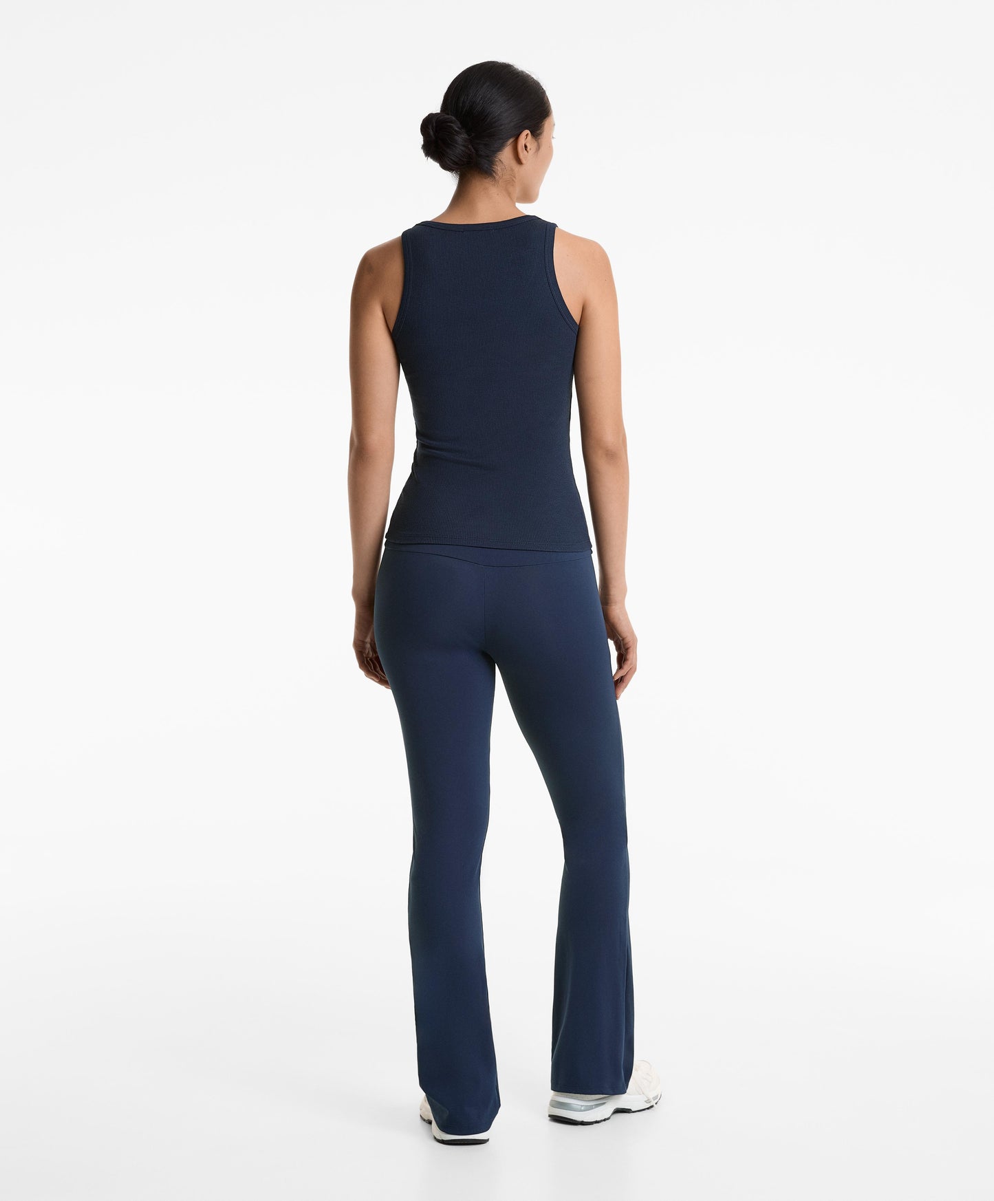 Sleeveless rib top with cotton and modal