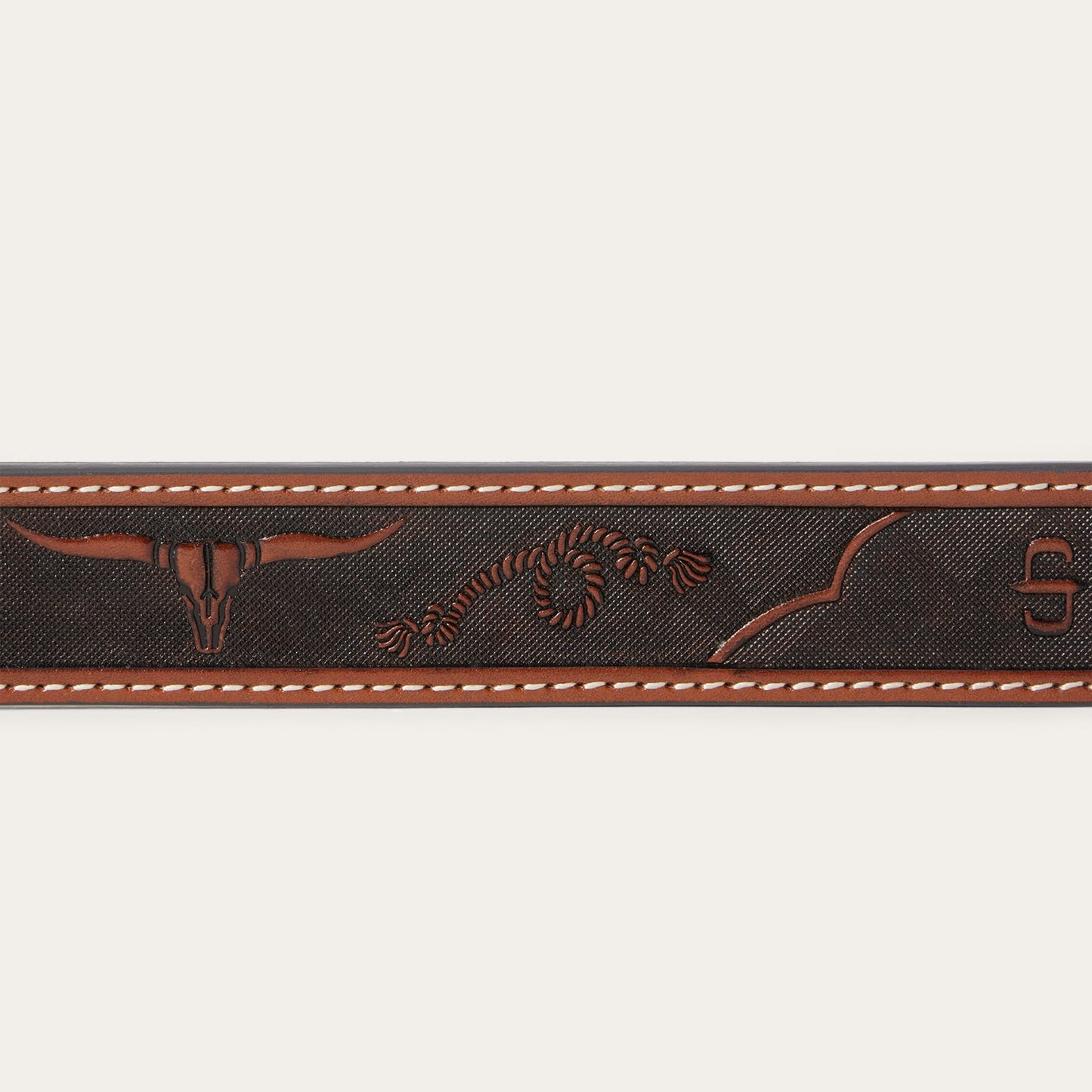 Western Icons Tooled Belt Cognac Men