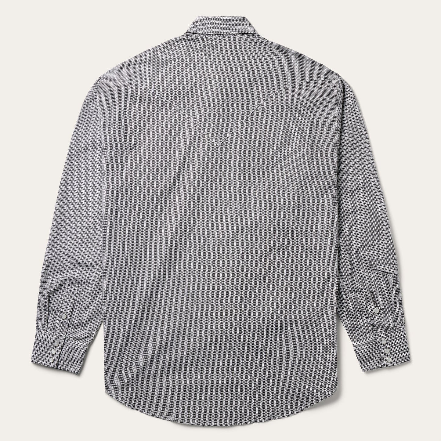 Grey Geo Print Western Shirt Men