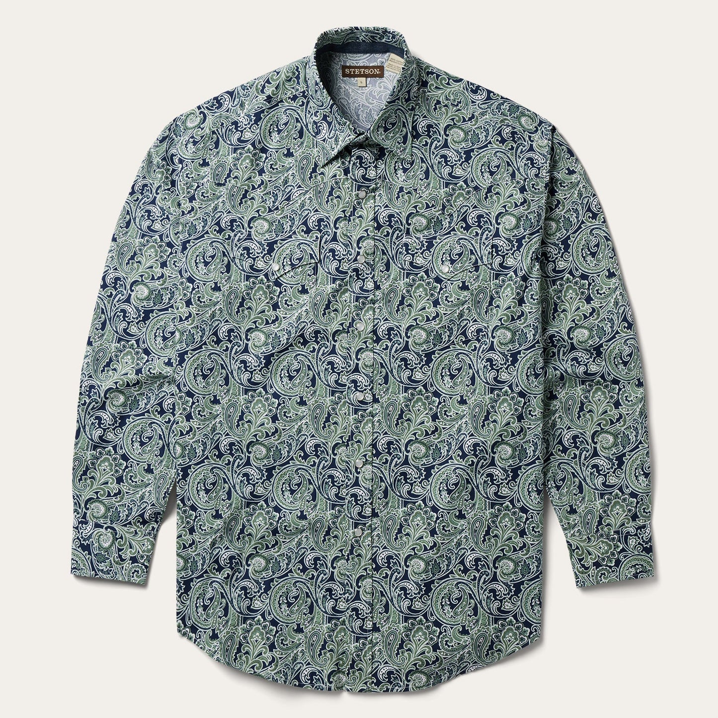 Greenspring Paisley Print Western Shirt Men