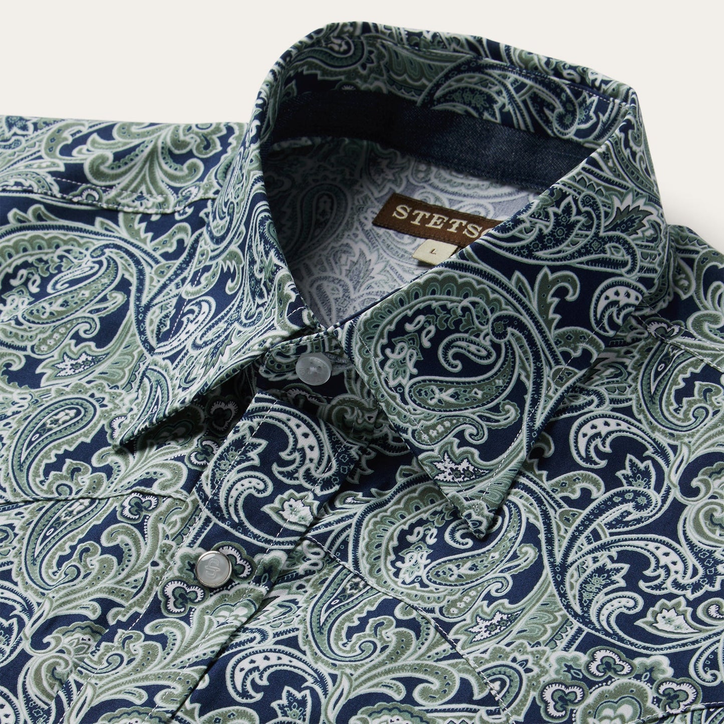 Greenspring Paisley Print Western Shirt Men