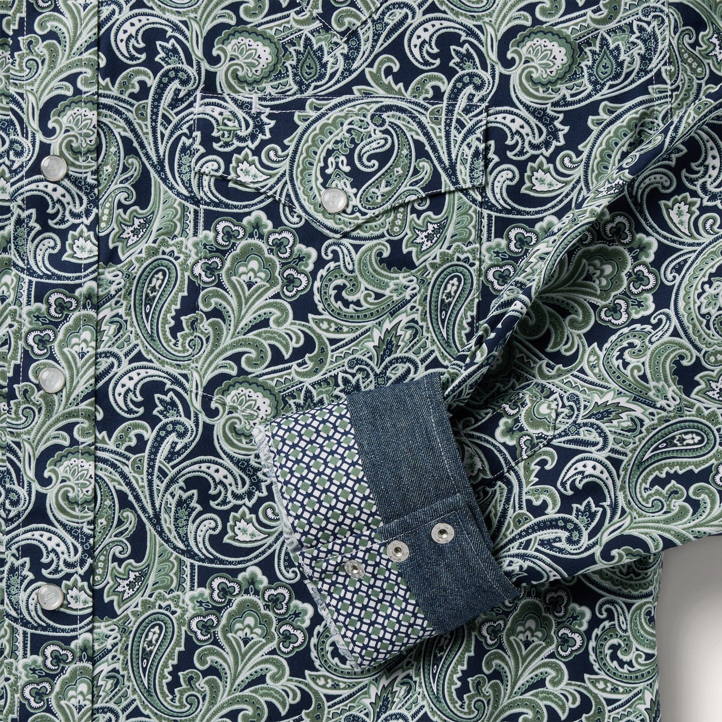 Greenspring Paisley Print Western Shirt Men