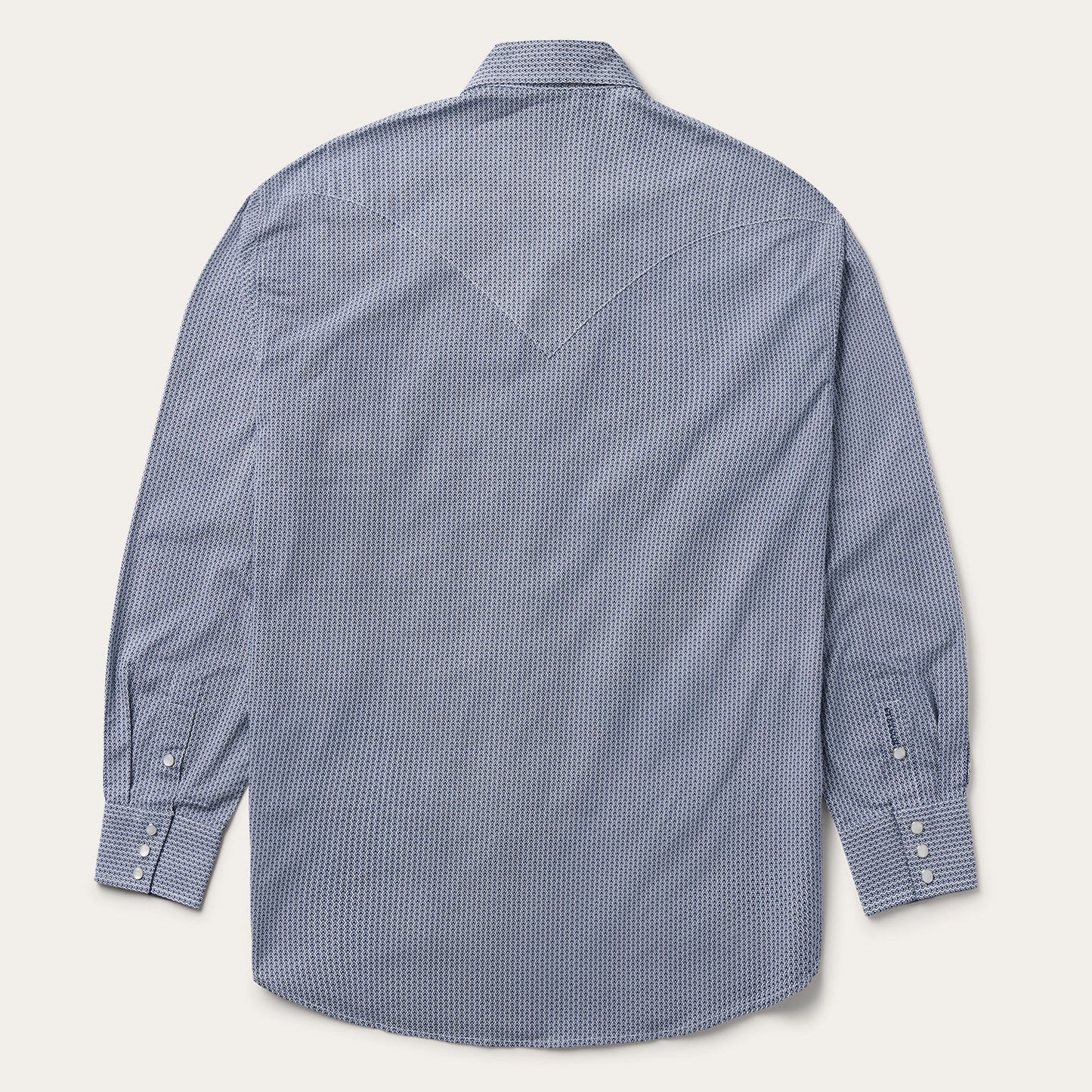 Blue Deco Geo Print Western Shirt Men