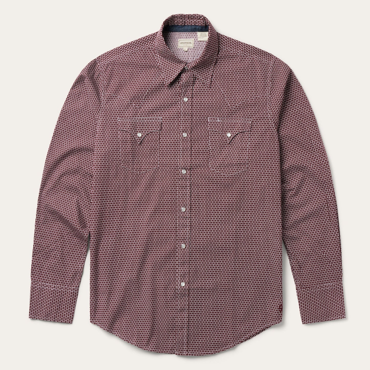 Broken Diamond Print Western Shirt Men