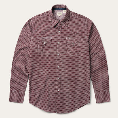 Broken Diamond Print Western Shirt Men
