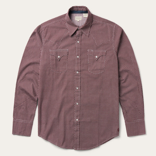 Broken Diamond Print Western Shirt Men