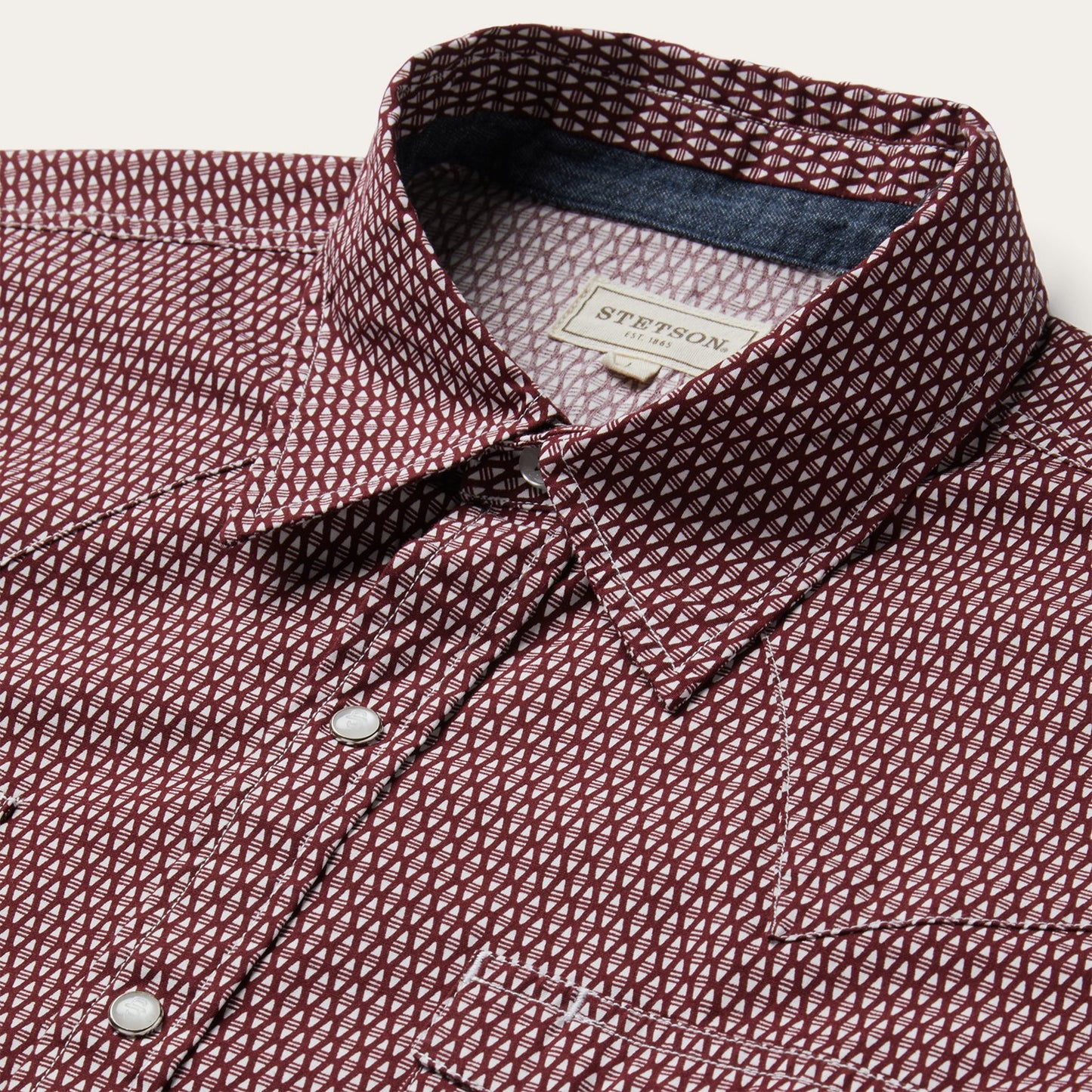 Broken Diamond Print Western Shirt Men