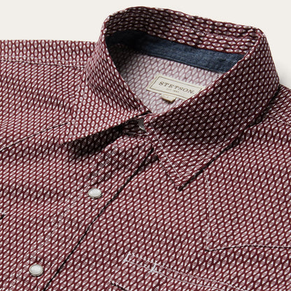 Broken Diamond Print Western Shirt Men
