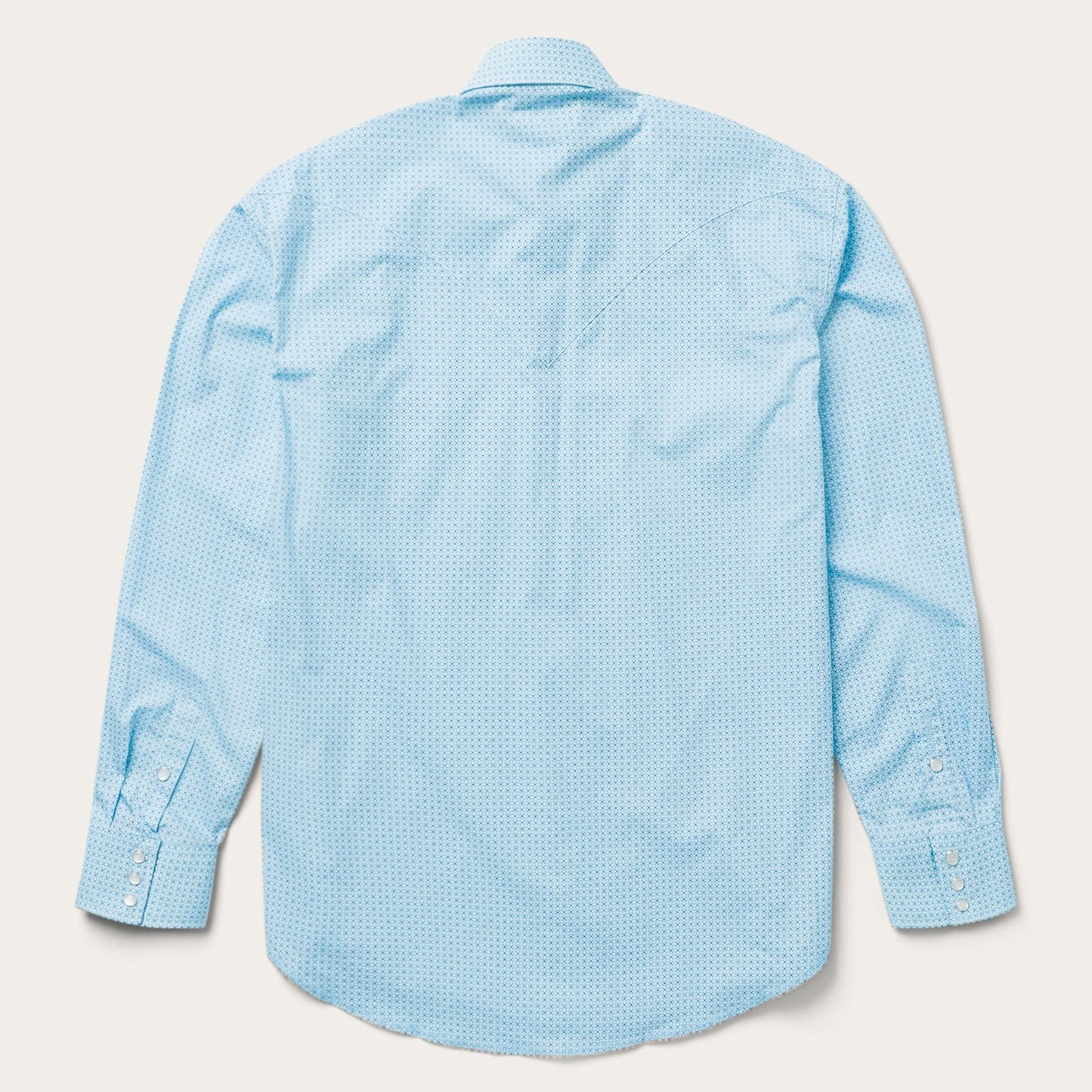 Blue Lattice Print Western Shirt Men