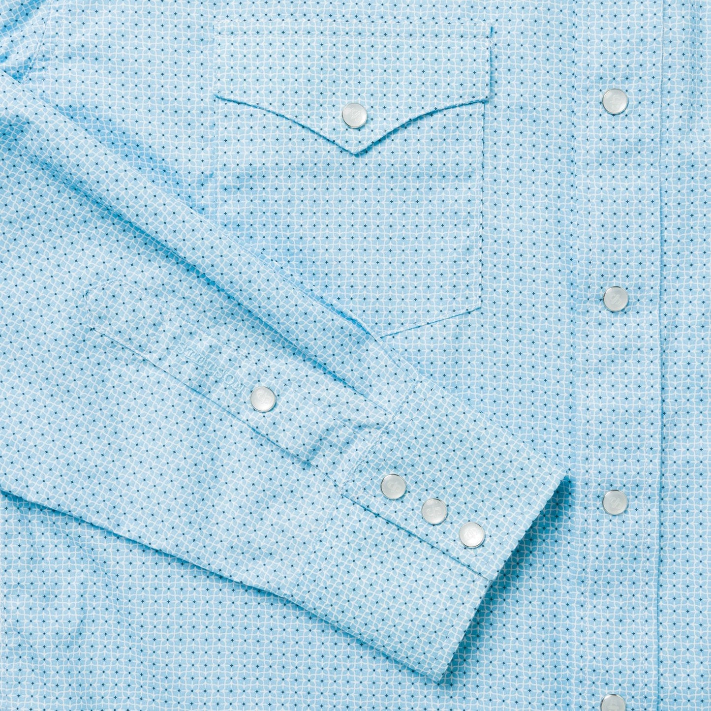 Blue Lattice Print Western Shirt Men