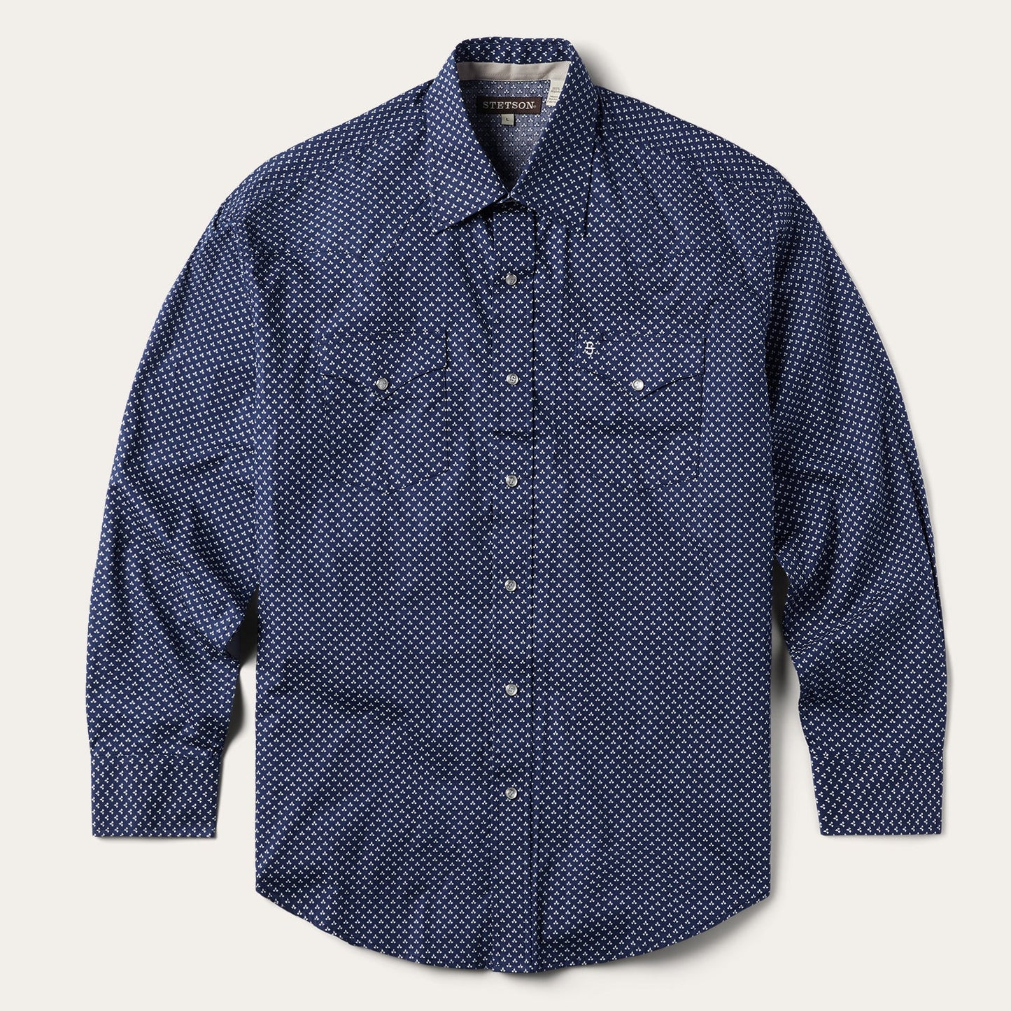 Blue Polaris Geo Print Western Shirt Men