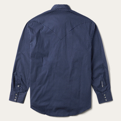 Blue Polaris Geo Print Western Shirt Men
