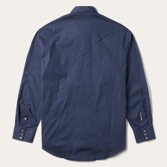 Blue Polaris Geo Print Western Shirt Men
