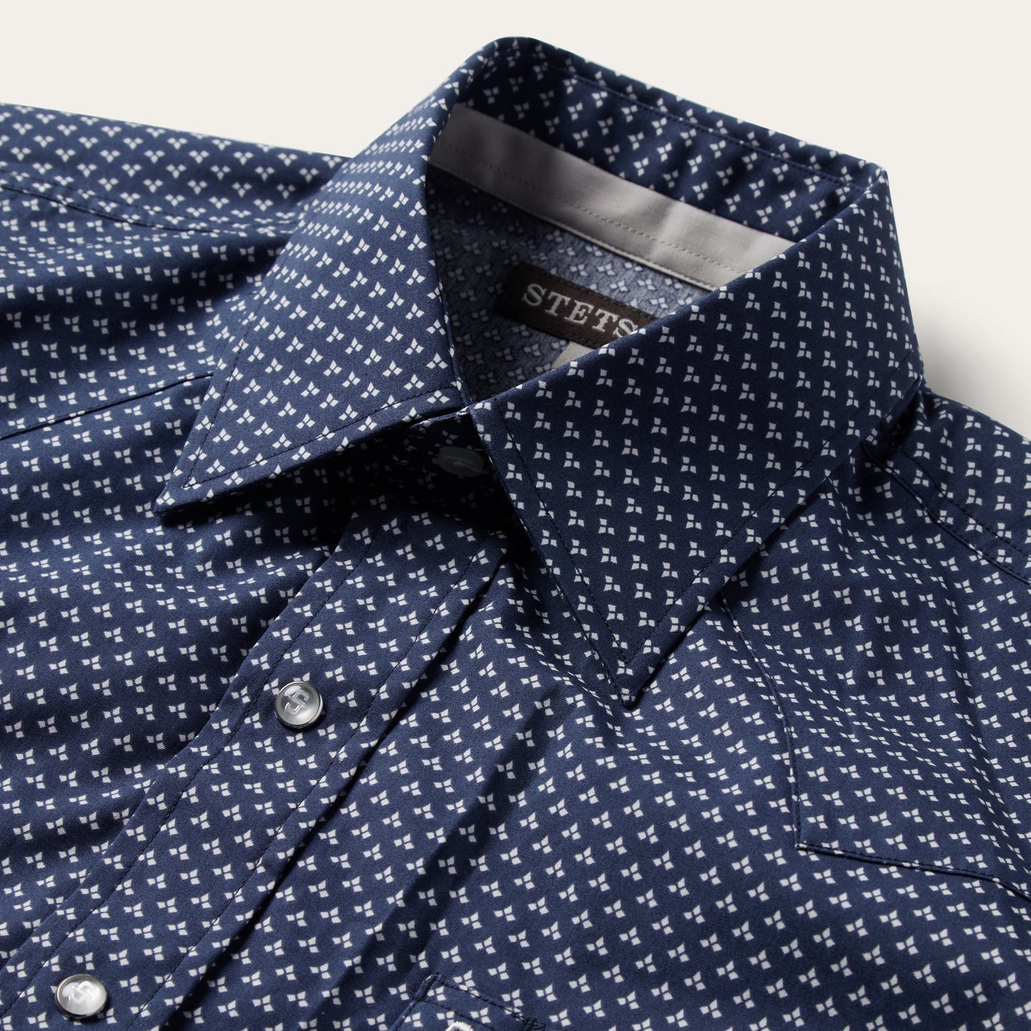 Blue Polaris Geo Print Western Shirt Men