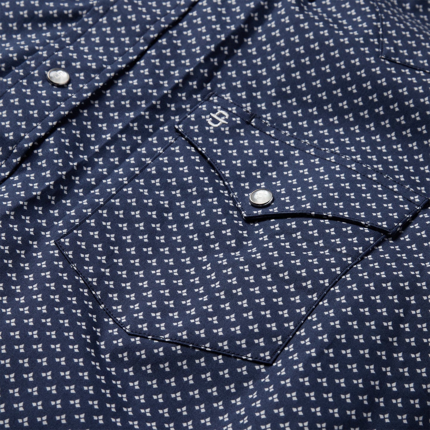 Blue Polaris Geo Print Western Shirt Men