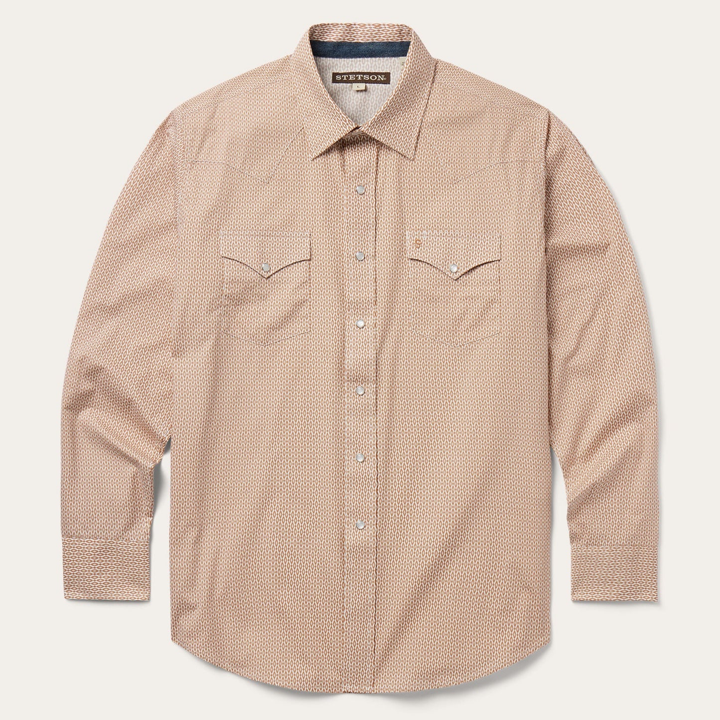 Diamond Print Western Shirt Men