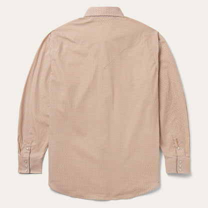 Diamond Print Western Shirt Men