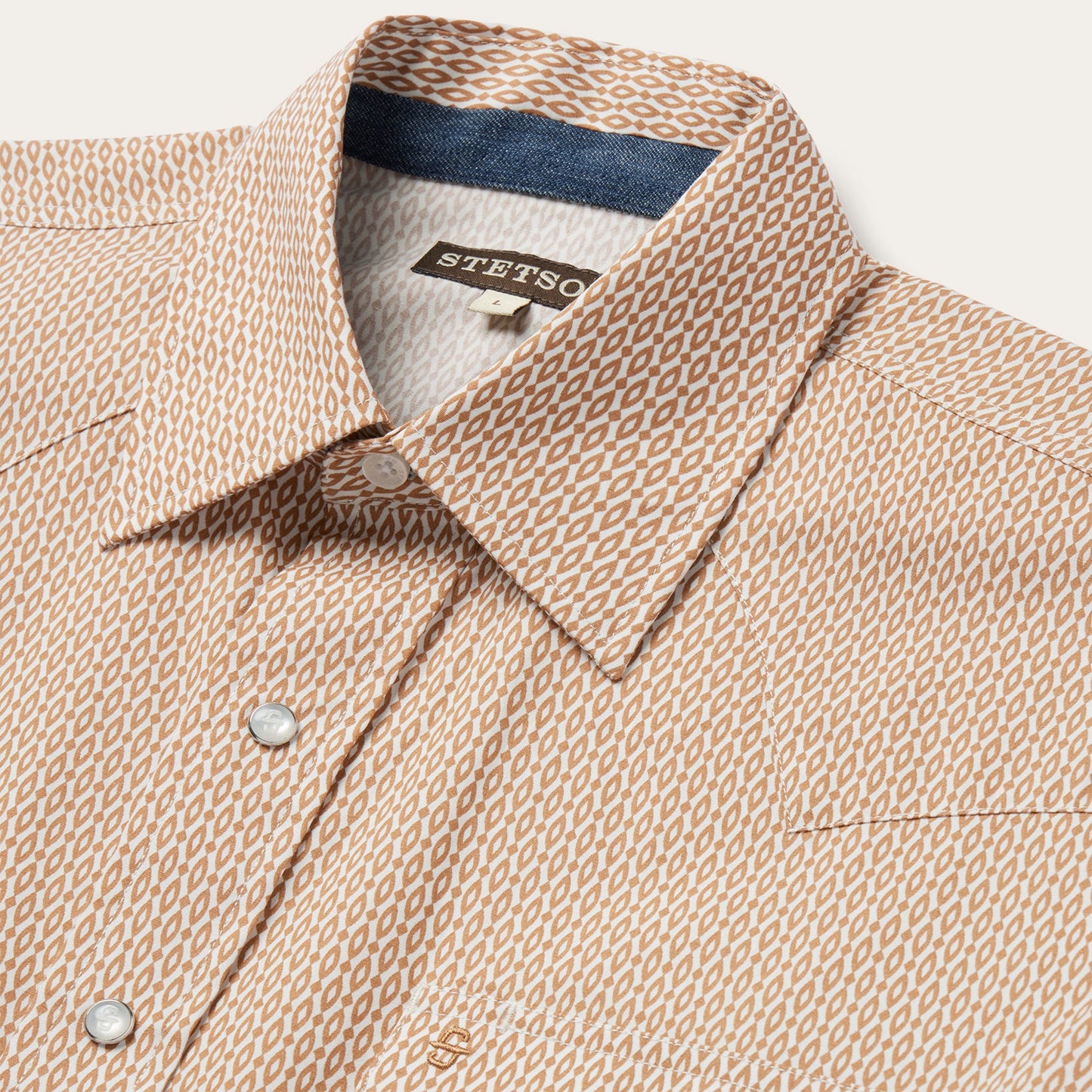 Diamond Print Western Shirt Men