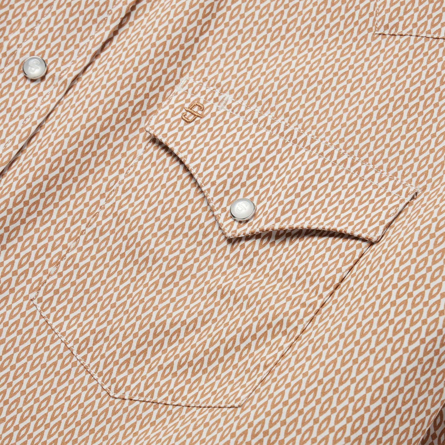 Diamond Print Western Shirt Men