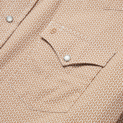 Diamond Print Western Shirt Men