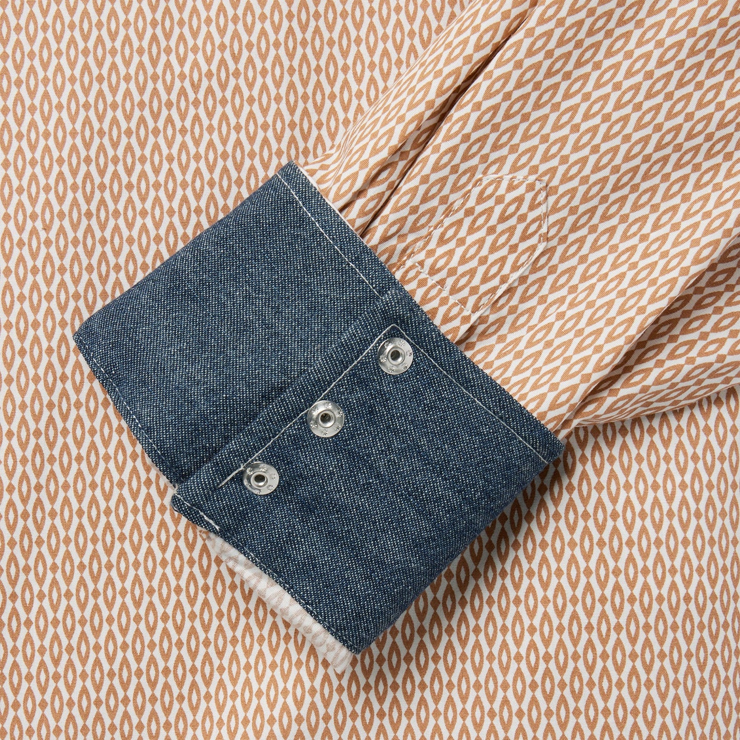 Diamond Print Western Shirt Men