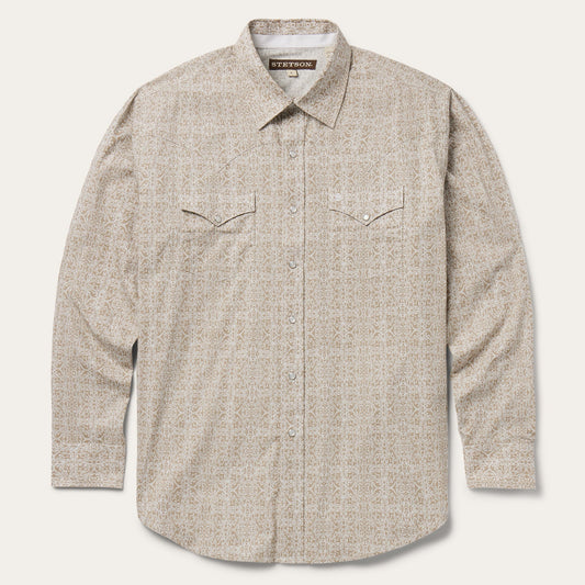 Medallion Print Western Shirt Men