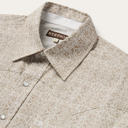 Medallion Print Western Shirt Men
