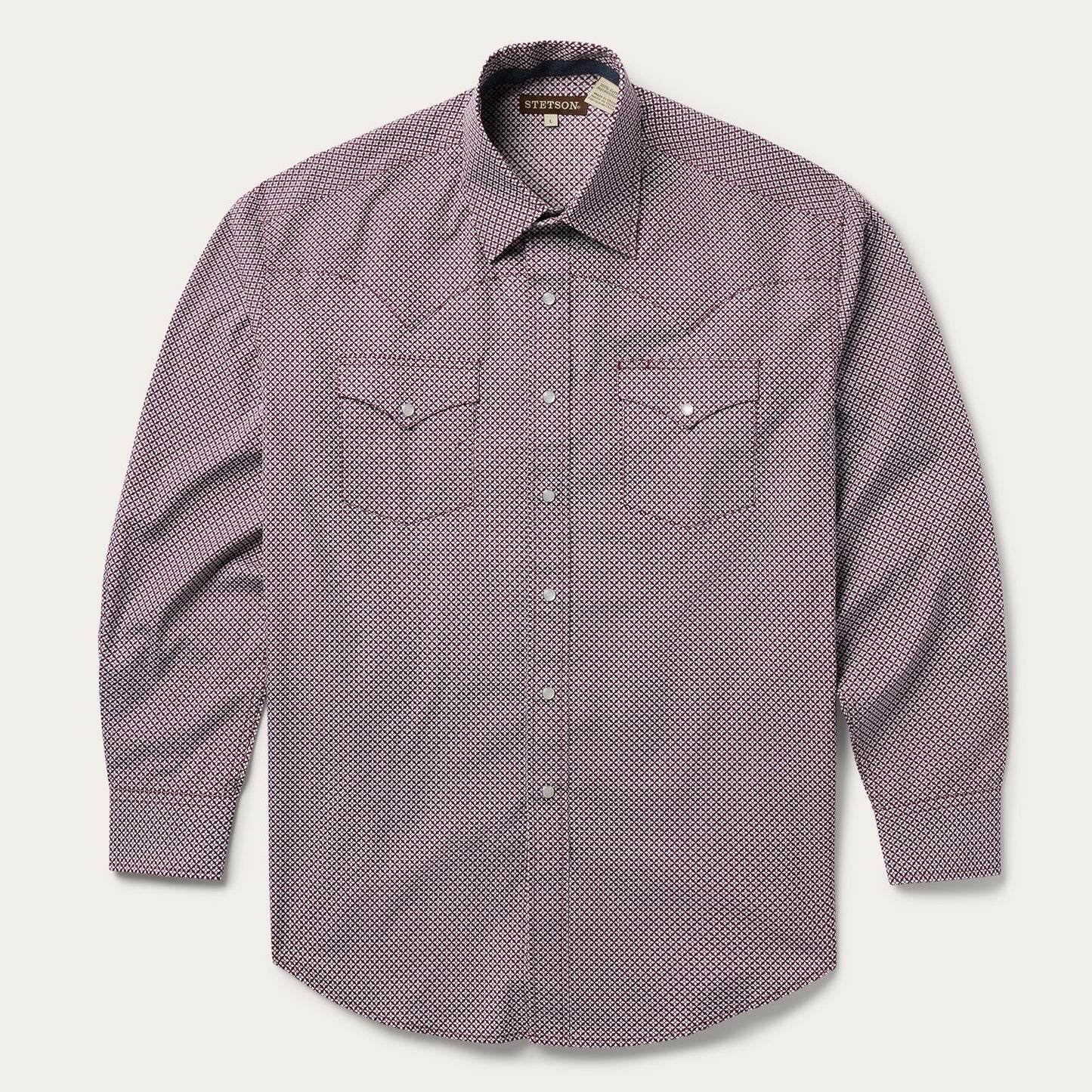 Four Point Geo Print Western Shirt Men