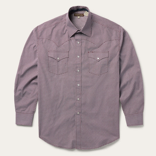 Four Point Geo Print Western Shirt Men