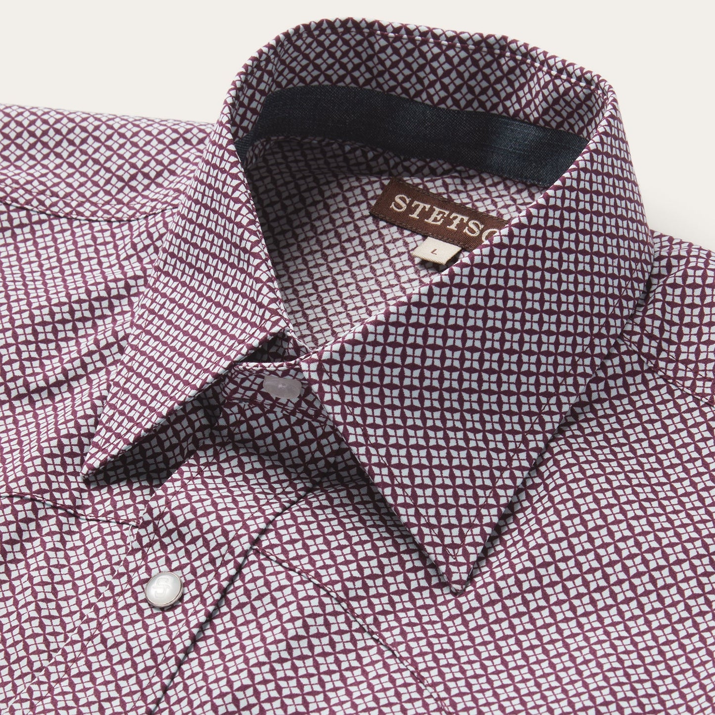 Four Point Geo Print Western Shirt Men