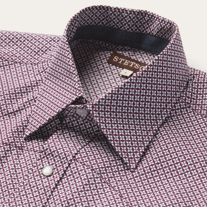 Four Point Geo Print Western Shirt Men