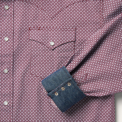 Four Point Geo Print Western Shirt Men