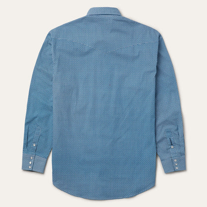 Micro Print Western Shirt Men