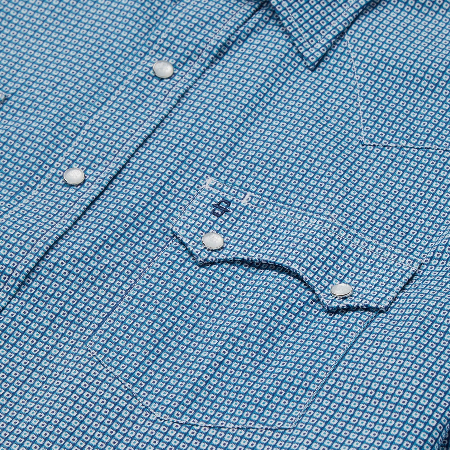 Micro Print Western Shirt Men