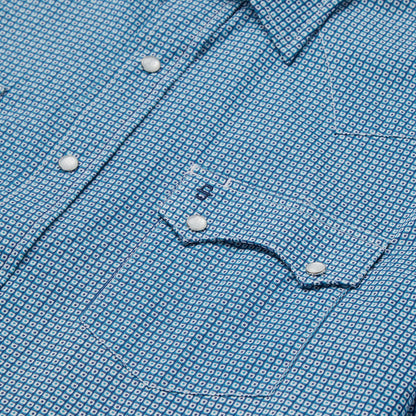 Micro Print Western Shirt Men