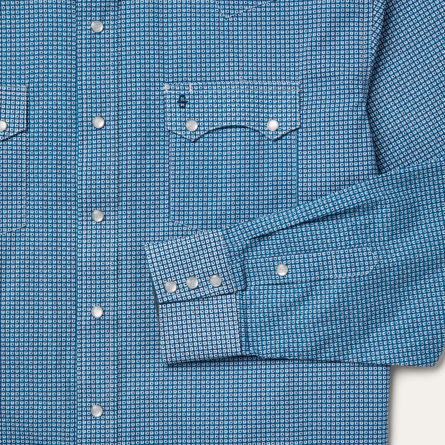 Micro Print Western Shirt Men