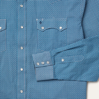 Micro Print Western Shirt Men